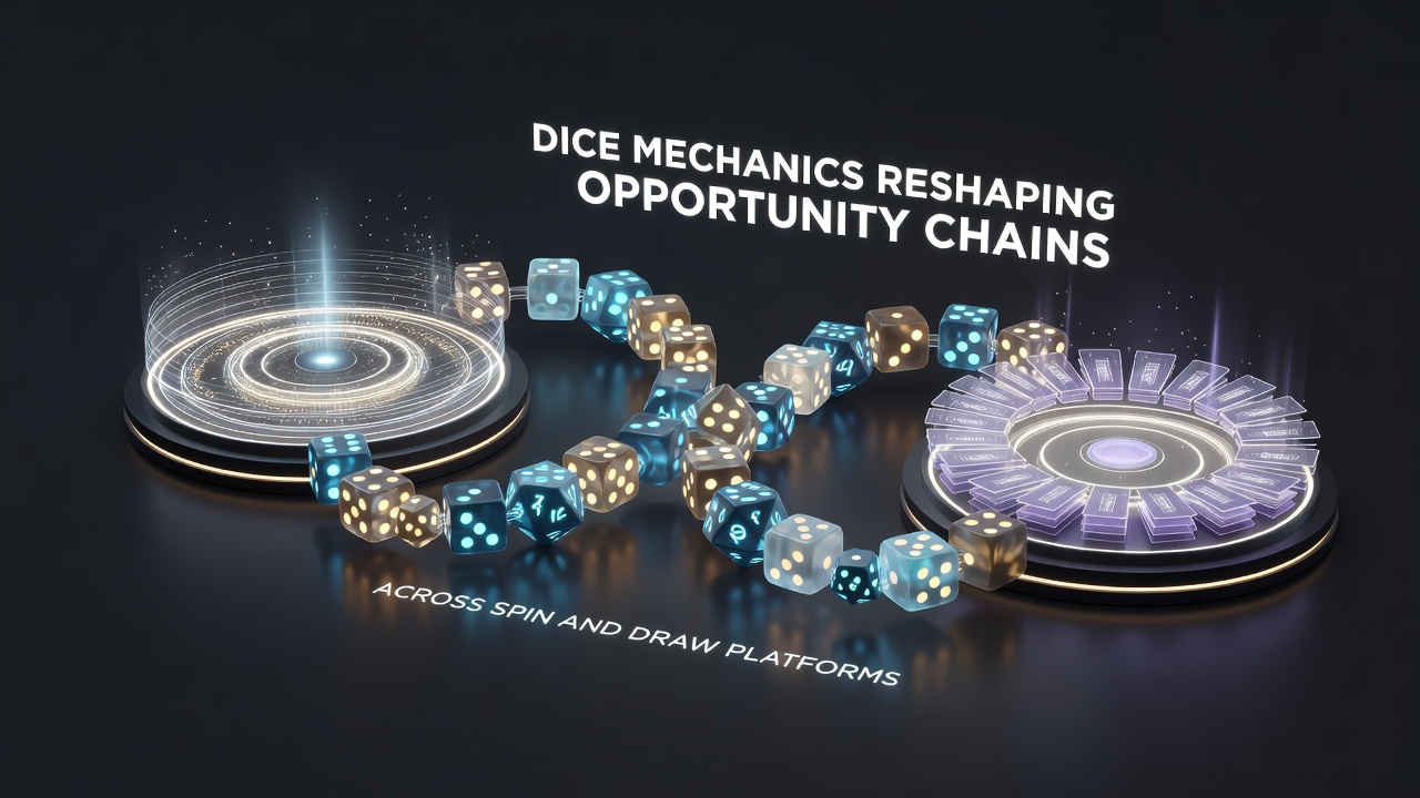 Diagram showing dice roll pathways connecting slot spins to bingo draws and reward chains
