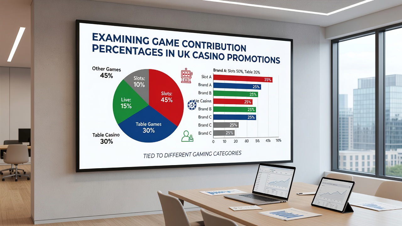 Chart illustrating how contribution percentages affect wagering completion times across different UK casino game types