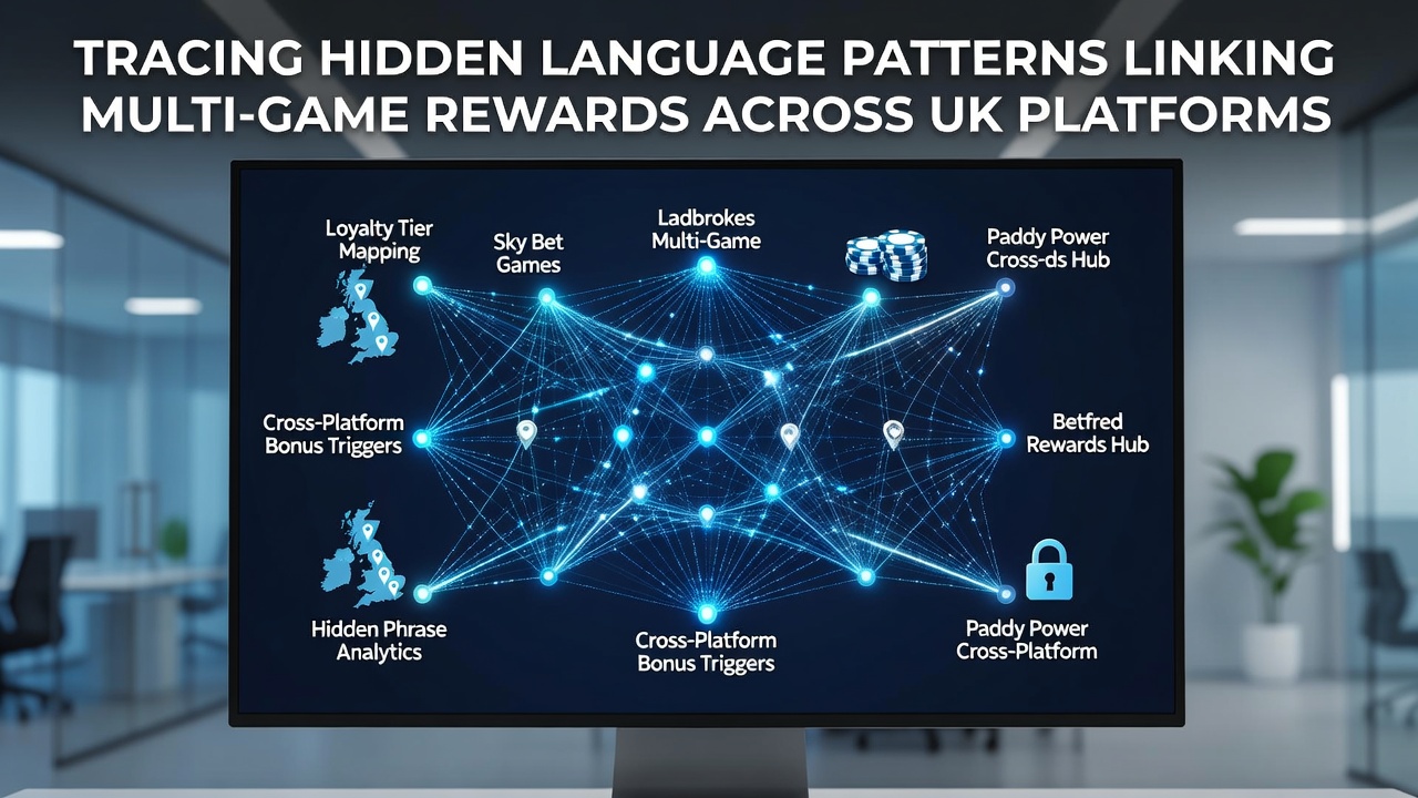 Visual representation of interconnected language patterns in multi-game reward systems across UK platforms