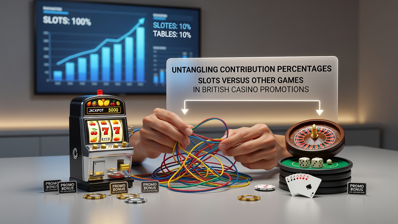 Chart showing contribution percentages for slots and other casino games in UK promotions as of June 2026
